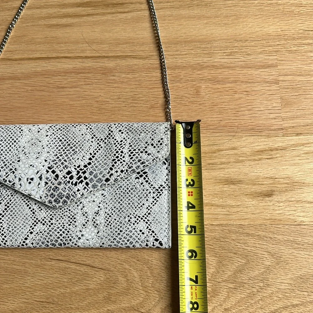 Snakeskin Clutch Purse with Metal Chain Strap - Picture 7 of 7